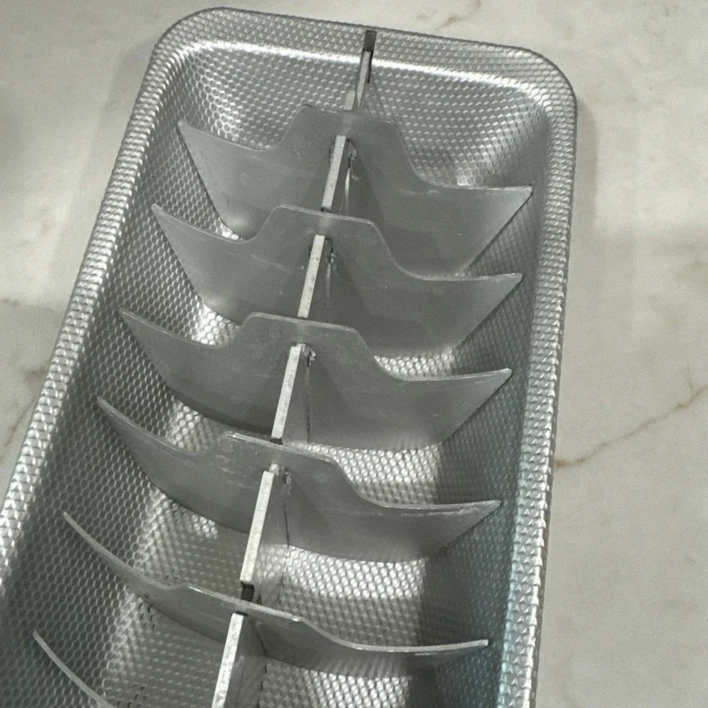 Vintage Textured Aluminum Metal Ice Cube Tray - Makes 18 Cubes